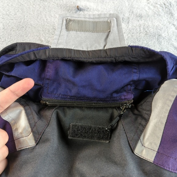 Vintage 90s Spyder USA Ski Jacket Mens Large Black Purple Winter Coat Thinsulate - Picture 6 of 13